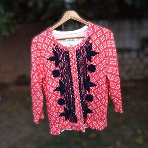Anthropologie Tabitha Embroidered Cardigan L